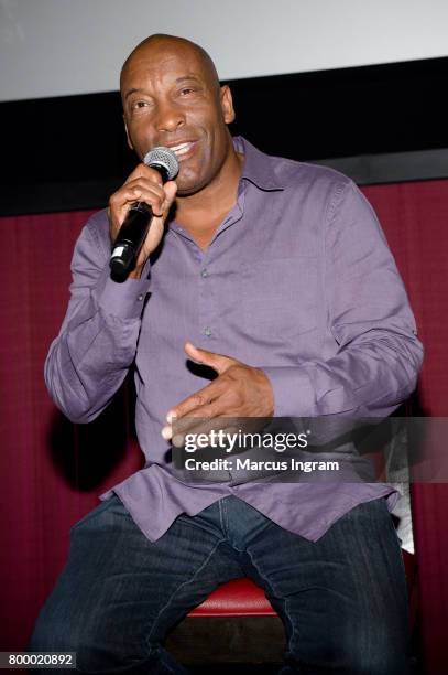 John Singleton speaks on stage during the "Snowfall" FX screening on June 22, 2017 in Atlanta, Georgia.