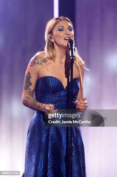 Julia Michaels performs onstage at the Logo's 2017 Trailblazer Honors event at Cathedral of St. John the Divine on June 22, 2017 in New York City.