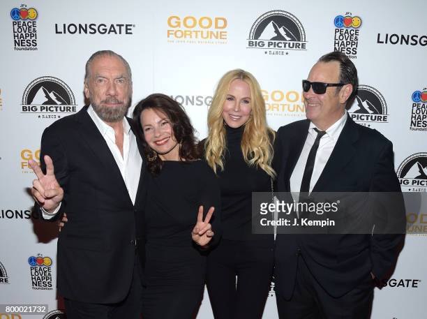 American entrepreneur John Paul DeJoria, Fran Drescher, Eloise Broady and Dan Aykroyd attend the "Good Fortune" New York Premiere at AMC Loews...