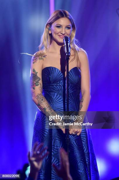 Julia Michaels performs onstage at the Logo's 2017 Trailblazer Honors event at Cathedral of St. John the Divine on June 22, 2017 in New York City.