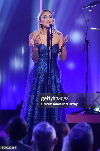 Julia Michaels performs onstage at the Logo's 2017 Trailblazer Honors event at Cathedral of St. John the Divine on June 22, 2017 in New York City.