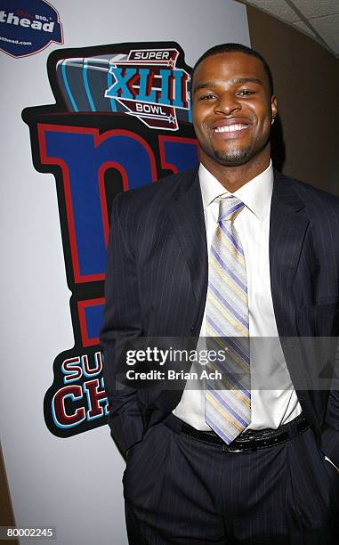 Giants defensive end Osi Umenyiora at the NFL Super Bowl XLII Champions DVD Premiere Screening at AMC Empire 25 Theaters in Times Square on February...