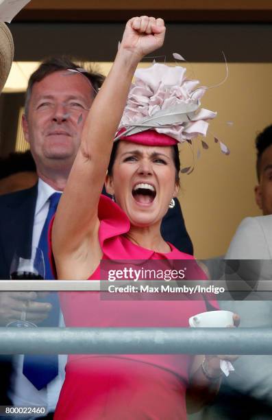 Susanna Reid watches the Gold Cup as she attends day 3, Ladies Day, of Royal Ascot at Ascot Racecourse on June 22, 2017 in Ascot, England.