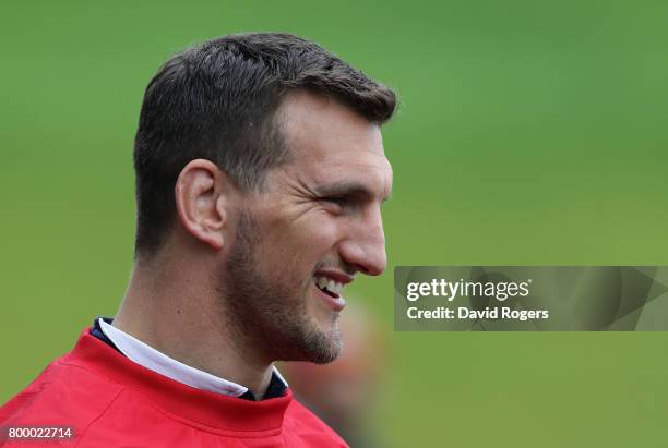 Sam Warburton looks on during the Lions captain's run at the QBE Stadium on June 23, 2017 in Auckland, New Zealand.