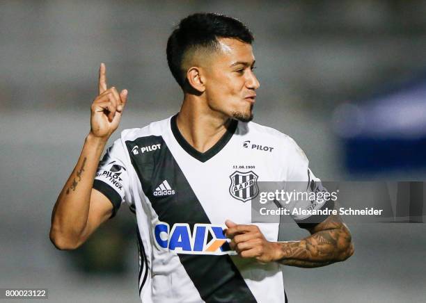 Lucca of Ponte Preta celebrates their firs goal during the match between Ponte Preta and Cruzeiro for the Brasileirao Series A 2017 at Moises...