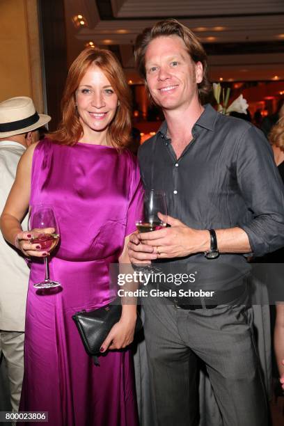 Annika Ernst and Mike Kraus during the opening night party of the Munich Film Festival 2017 at Hotel Bayerischer Hof on June 22, 2017 in Munich,...