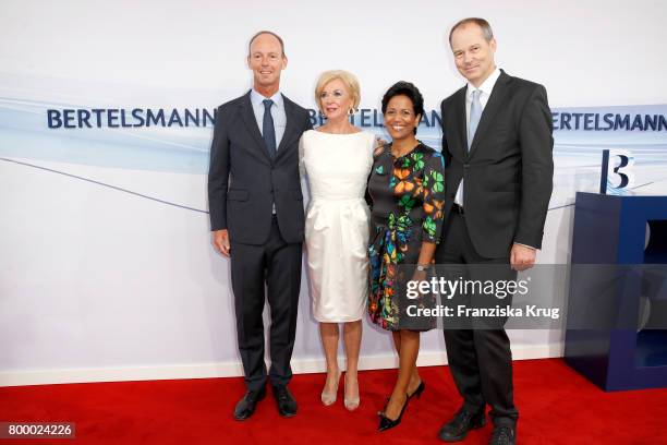 Thomas Rabe, Liz Mohn, Shobhna Mohn and Christoph Mohn attend the 'Bertelsmann Summer Party' at Bertelsmann Repraesentanz on June 22, 2017 in Berlin,...