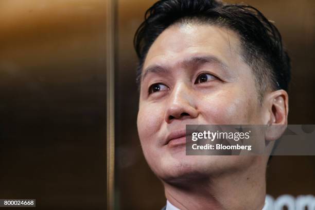 Goodwin Gaw, chairman and co-founder of Gaw Capital Partners, listens during a Bloomberg Television interview on the sidelines of the Wharton Global...