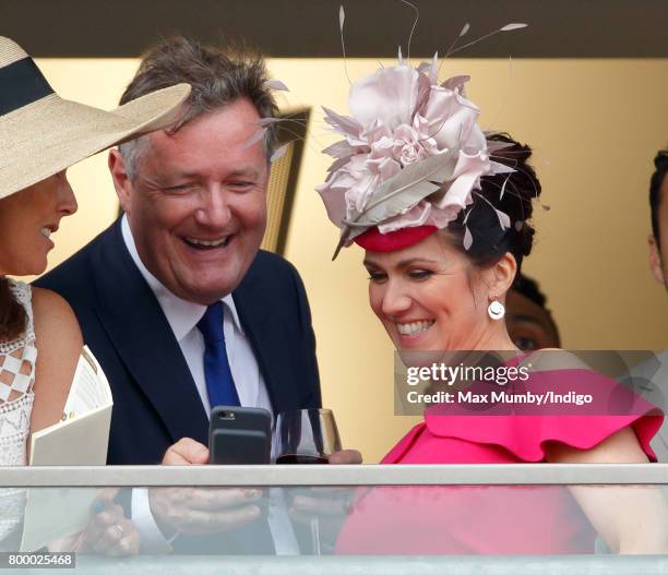 Piers Morgan and Susanna Reid watch the Gold Cup as they attend day 3, Ladies Day, of Royal Ascot at Ascot Racecourse on June 22, 2017 in Ascot,...