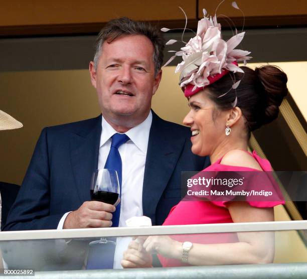 Piers Morgan and Susanna Reid watch the Gold Cup as they attend day 3, Ladies Day, of Royal Ascot at Ascot Racecourse on June 22, 2017 in Ascot,...