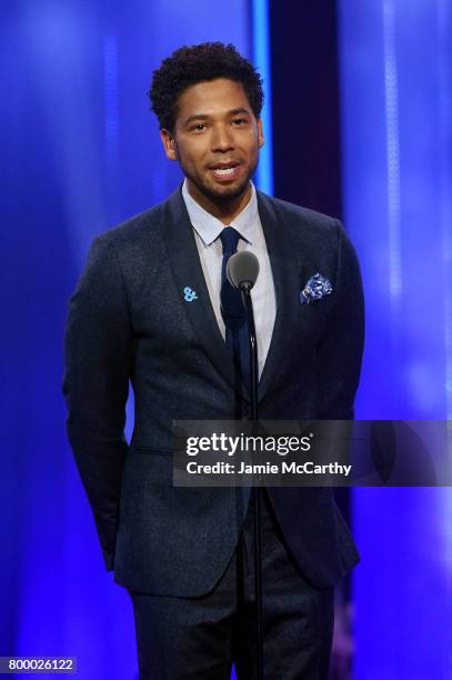 Jussie Smollett speaks onstage at the Logo's 2017 Trailblazer Honors event at Cathedral of St. John the Divine on June 22, 2017 in New York City.