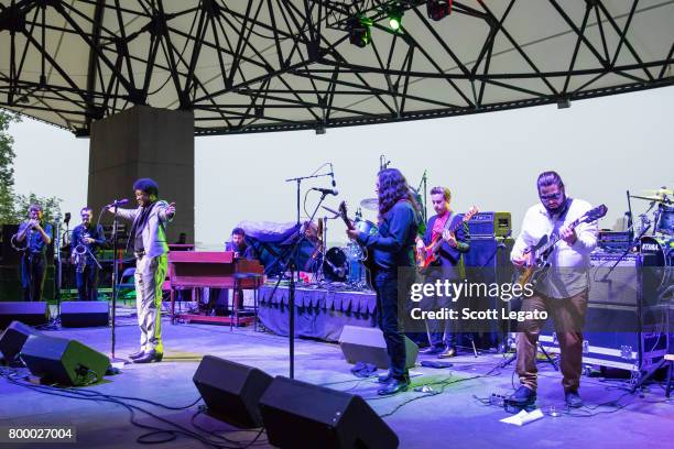 Charles Bradley and His Extraordinaires performs at Chene Park Amphitheater on June 22, 2017 in Detroit, Michigan.