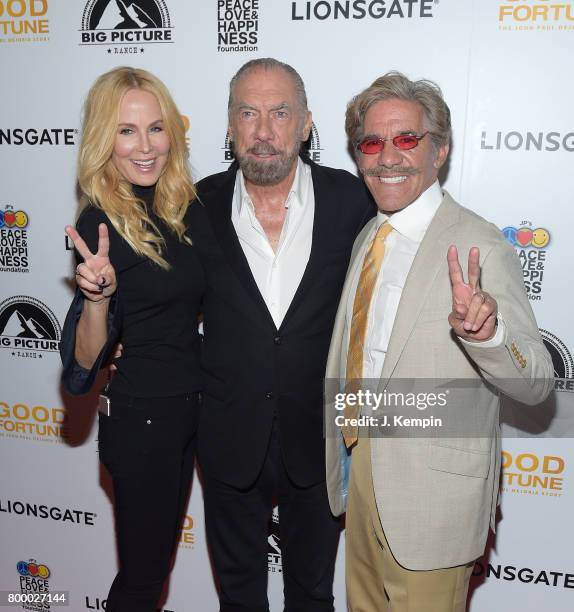 Eloise Broady, John Paul DeJoria and Geraldo Rivera attend the "Good Fortune" New York Premiere at AMC Loews Lincoln Square 13 theater on June 22,...
