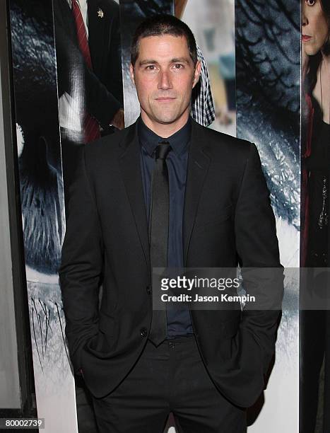 Matthew Fox attends the premiere of "Vantage Point" at the AMC Lincoln Square Cinema on February 20, 2008 in New York City.