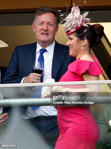 Piers Morgan and Susanna Reid watch the Gold Cup as they attend day 3, Ladies Day, of Royal Ascot at Ascot Racecourse on June 22, 2017 in Ascot,...