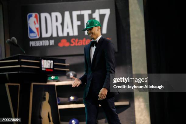 Jayson Tatum is selected third overall by the Boston Celtics at the 2017 NBA Draft on June 22, 2017 at Barclays Center in Brooklyn, New York. NOTE TO...