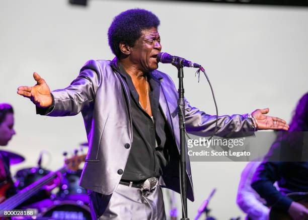 Charles Bradley and His Extraordinaires performs at Chene Park Amphitheater on June 22, 2017 in Detroit, Michigan.