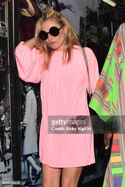 Kate Moss arrives at The Box night club in Soho after attending Calvin Klein - fragrance launch party at Spencer House on June 22, 2017 in London,...