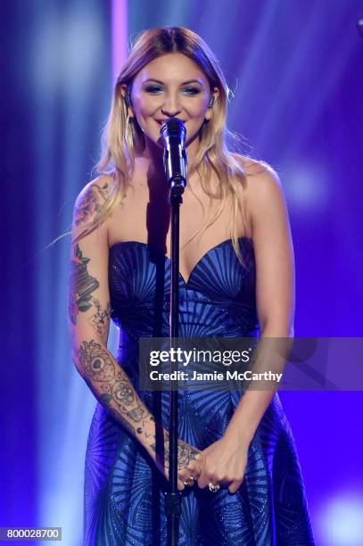 Julia Michaels performs onstage at the Logo's 2017 Trailblazer Honors event at Cathedral of St. John the Divine on June 22, 2017 in New York City.