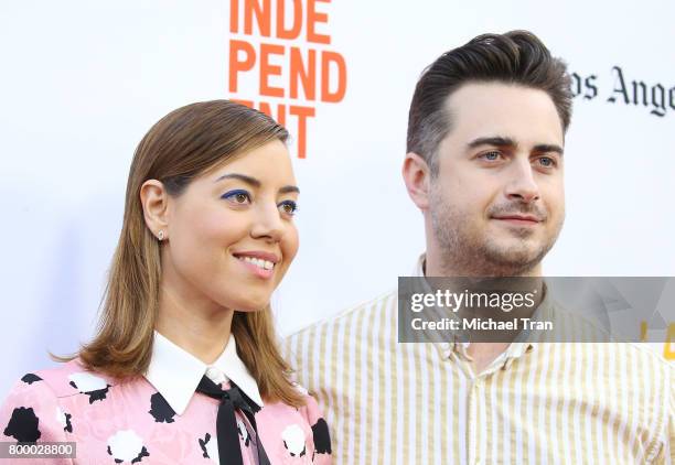 Aubrey Plaza and Matt Spicer arrive at the 2017 Los Angeles Film Festival - closing night screening of "Ingrid Goes West" held at Arclight Cinemas...