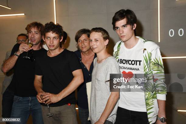 Alain Fabien Delon, Ernst Umhauer and guests attend the MX Paris Max Simoens Flagship Opening Show Party as part of Paris Fashion Week on June 22,...