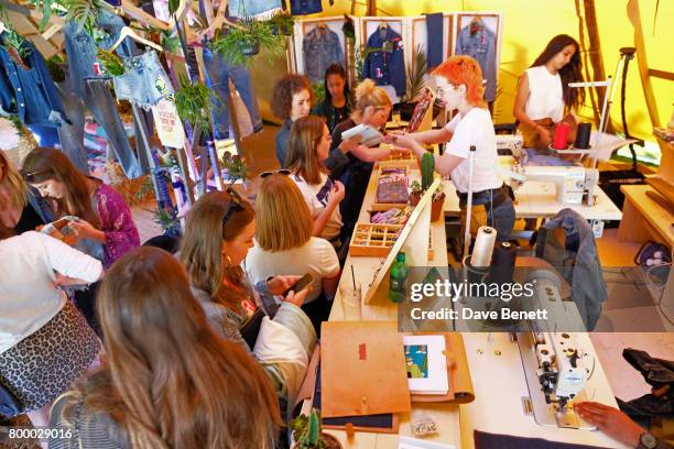 General view of the atmosphere as Levi's Tailor Shop celebrates the beginning of festival season at The Pig on June 22, 2017 in Bath, England.