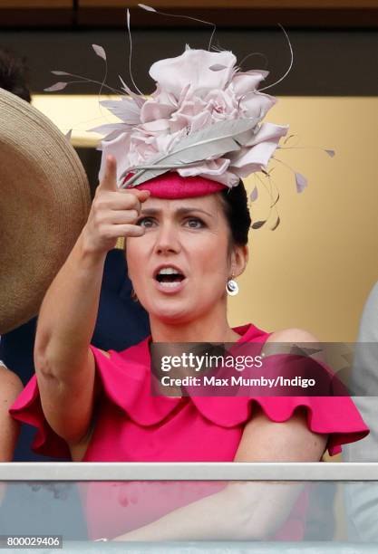 Susanna Reid watches the Gold Cup as she attends day 3, Ladies Day, of Royal Ascot at Ascot Racecourse on June 22, 2017 in Ascot, England.