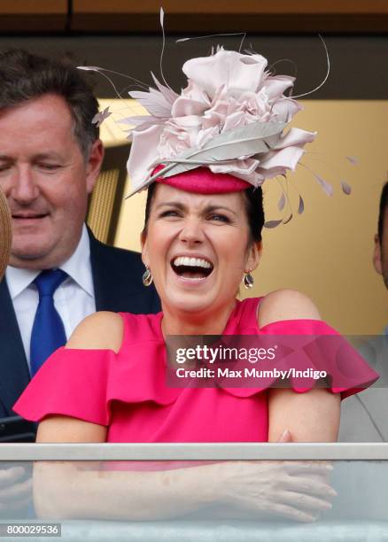 Susanna Reid watches the Gold Cup as she attends day 3, Ladies Day, of Royal Ascot at Ascot Racecourse on June 22, 2017 in Ascot, England.