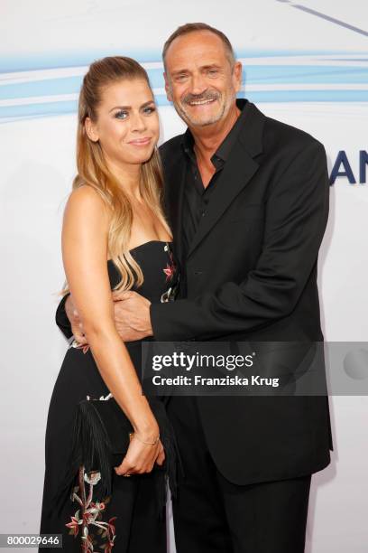 Goetz Elbertzhagen and his girlfriend Lydia Becker attend the 'Bertelsmann Summer Party' at Bertelsmann Repraesentanz on June 22, 2017 in Berlin,...