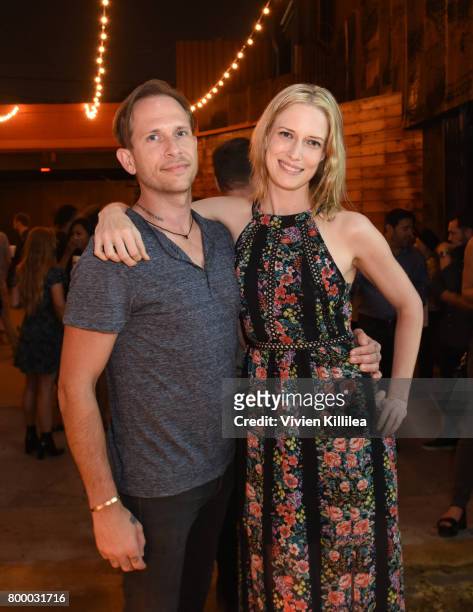 Devin Clarke and Sarah McNeilly attend m/f people Celebrates Launch in LA with Cocktail Party on June 22, 2017 in Los Angeles, California.