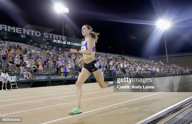 Molly Huddle runs to victory in the Womens 10.000 Meter Final during Day 1 of the 2017 USA Track & Field Championships at Hornet Satdium on June 22,...