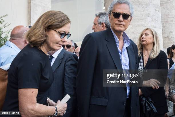Rome Italy June 22 Rutelli Francesco and Barbara Palombelli attends during The Carla Fendi Funeral At Chiesa degli Artisti on June 22,2017 in Rome.