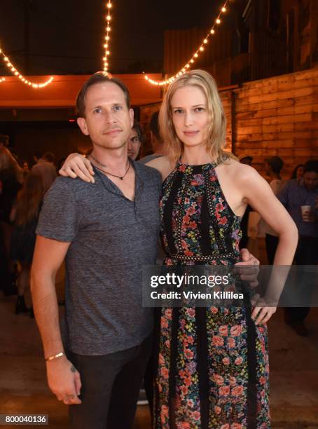 Devin Clark and Sarah McNeilly attend m/f people Celebrates Launch in LA with Cocktail Party on June 22, 2017 in Los Angeles, California.