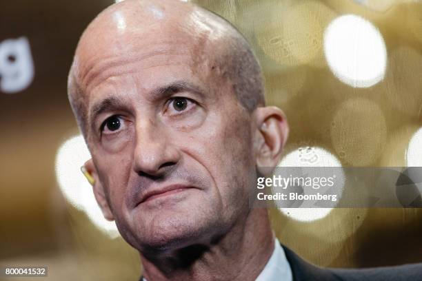 John Rice, vice chairman of General Electric Co. , listens during a Bloomberg Television interview on the sidelines of the Wharton Global Forum in...