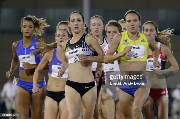 Shannon Rowbury runs in the Women's 1500 Meter opening round during Day 1 of the 2017 USA Track & Field Championships at Hornet Satdium on June 22,...