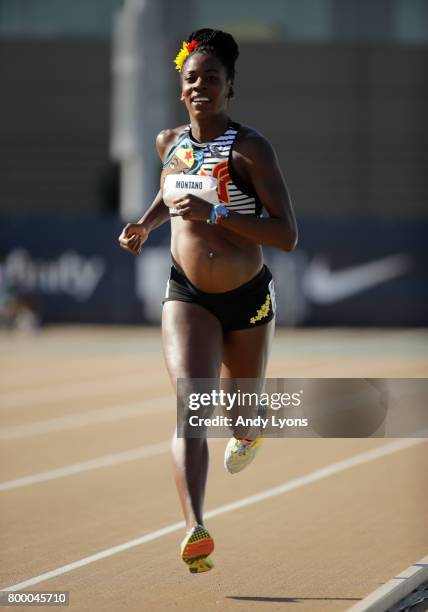 Alysia Montano runs in the Women"s 800 Meter opening round during Day 1 of the 2017 USA Track & Field Championships at Hornet Satdium on June 22,...