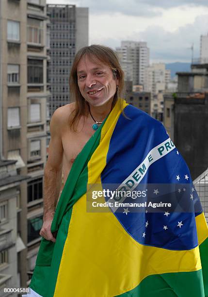 Professional climber Alain Robert, nicknamed the 'French Spiderman', poses at the Hotel Gran Corona on February 23, 2007 in Sao Paolo, Brazil....
