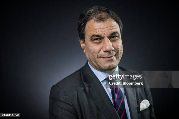 Karan Bilimoria, founder and chairman of Cobra Beer Ltd., poses for a photograph following a Bloomberg Television interview in London, U.K., on...