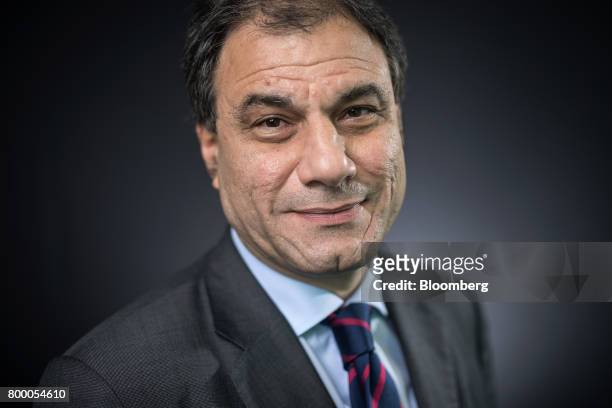 Karan Bilimoria, founder and chairman of Cobra Beer Ltd., poses for a photograph following a Bloomberg Television interview in London, U.K., on...
