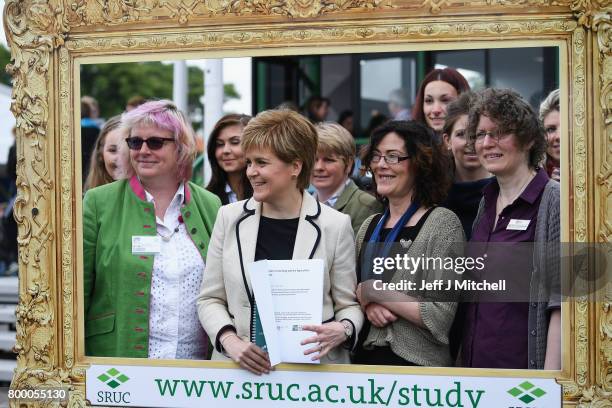 First Minister Nicola Sturgeon visiting the Royal Highland Show to discuss the impact of Brexit on the rural economy on June 23, 2017 in...