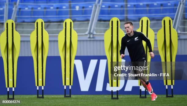 Kip Colvey trains during a training session of the New Zealand national football team on June 23, 2017 in Saint Petersburg, Russia.