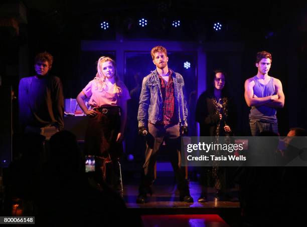 Actors Max Ehrich, Jonah Platt, , Lana McKissack, Damon Gravina, Anna Grace Barlow and Garrett Clayton perform onstage at The Fuse Project's...