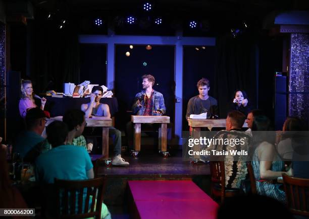 Actors Max Ehrich, Jonah Platt, , Lana McKissack, Damon Gravina, Anna Grace Barlow and Garrett Clayton perform onstage at The Fuse Project's...