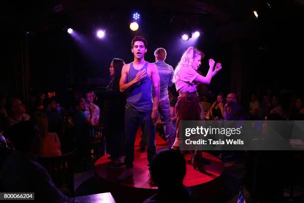 Actors Max Ehrich, Jonah Platt, , Lana McKissack, Damon Gravina, Anna Grace Barlow and Garrett Clayton perform onstage at The Fuse Project's...