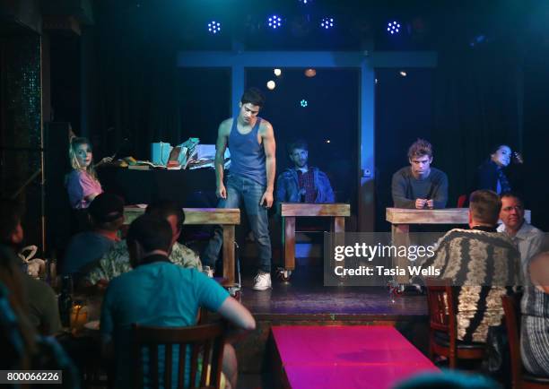 Actors Max Ehrich, Jonah Platt, , Lana McKissack, Damon Gravina, Anna Grace Barlow and Garrett Clayton perform onstage at The Fuse Project's...