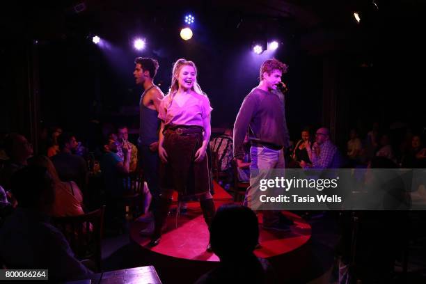 Actors Max Ehrich, Jonah Platt, , Lana McKissack, Damon Gravina, Anna Grace Barlow and Garrett Clayton perform onstage at The Fuse Project's...