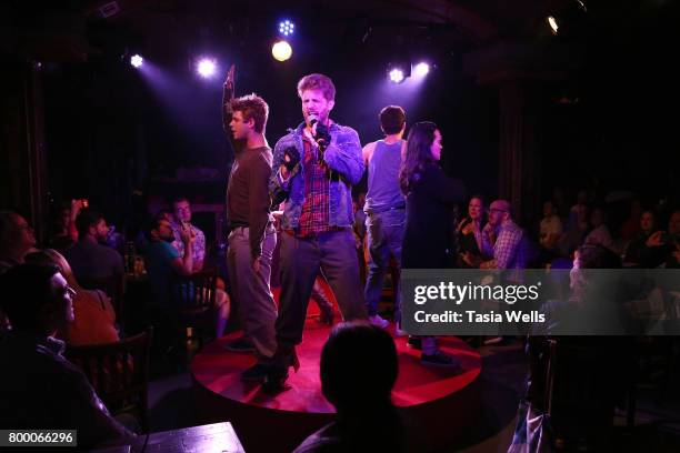 Actors Max Ehrich, Jonah Platt, , Lana McKissack, Damon Gravina, Anna Grace Barlow and Garrett Clayton perform onstage at The Fuse Project's...