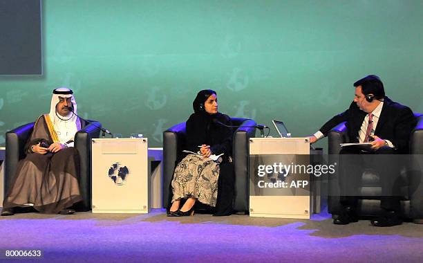 Saudi Prince Bandar bin Saud bin Khaled bin Mohammed al-Saud Sheikha Lubna Al-Qasimi, UAE Minister of Trade and John Defterios, Group President for...