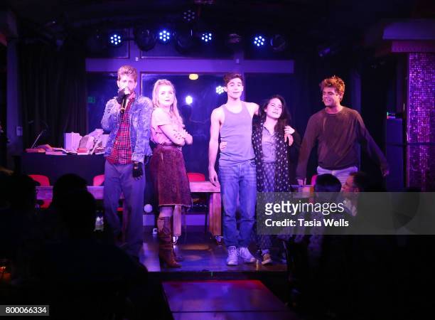 Actors Max Ehrich, Jonah Platt, , Lana McKissack, Damon Gravina, Anna Grace Barlow and Garrett Clayton perform onstage at The Fuse Project's...