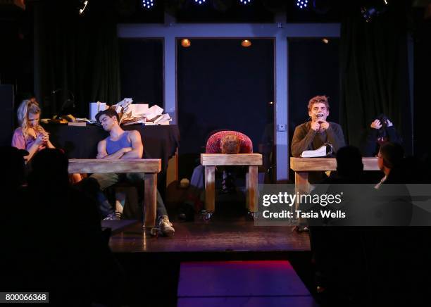 Actors Max Ehrich, Jonah Platt, , Lana McKissack, Damon Gravina, Anna Grace Barlow and Garrett Clayton perform onstage at The Fuse Project's...